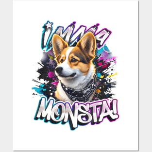 Imma Monsta! CORGI | Whitee | by Asarteon Posters and Art